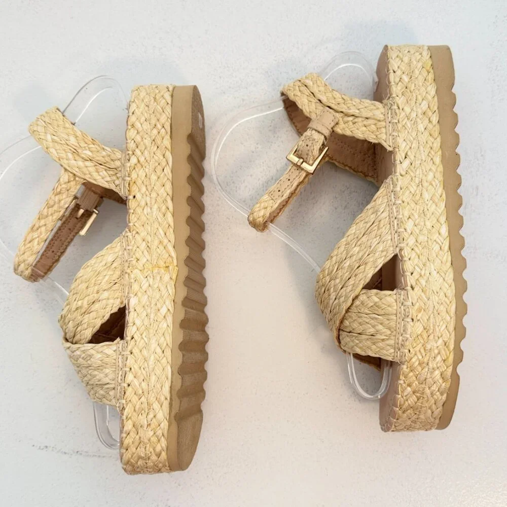 Coconuts by Matisse Woven Espadrille Sandals in Natural Tan